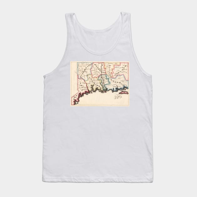 Vintage Map of Connecticut (1819) Tank Top by Bravuramedia